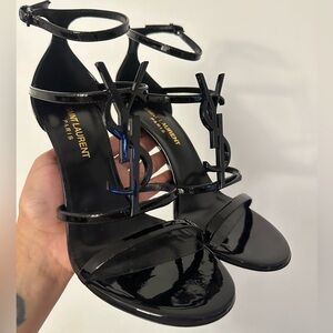Saint Laurent Black Strappy Sandals